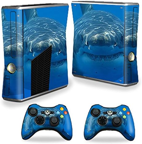 Кожата MightySkins, съвместим с конзола на X-Box 360 Xbox 360 S - Shark | Защитно, здрава и уникална vinyl стикер-опаковка