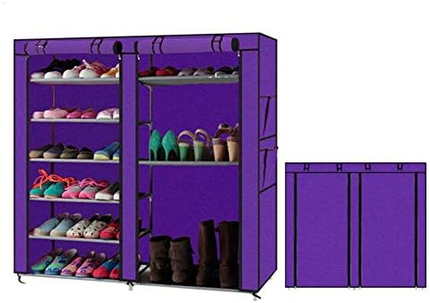Шкаф За съхранение на обувки от два реда Нетканой Плат с 6 Слоя от 12 Нишки, Рафтове за съхранение на обувки от Нетъкан текстил