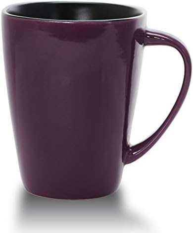 Набор от меки кв. чаши за кафе и чай от керамика Elama с тегло 16 грама, 6 броя (опаковка от 1), Обикновен лилаво