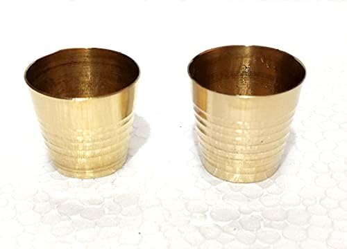 Комплект стъклени чаши съдействие на vimal Морски диаметър около 2 сантиметра от златен месинг (опаковка от 2 броя, малки)