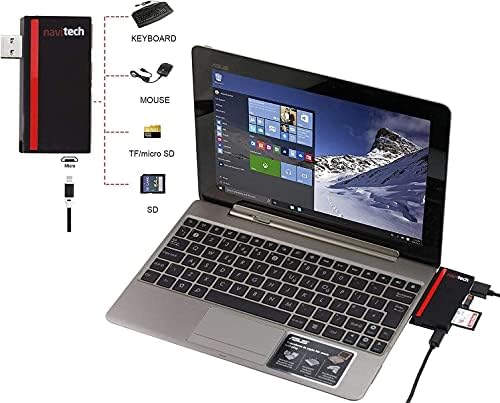 Navitech 2 в 1 Лаптоп /Таблет USB 3.0/2.0 Адаптер-hub /Micro USB Вход с устройство за четене на карти SD/Micro SD слот, Съвместим с лаптопа Asus Vivobook Flip TM420UA-EC004T 14 FHD