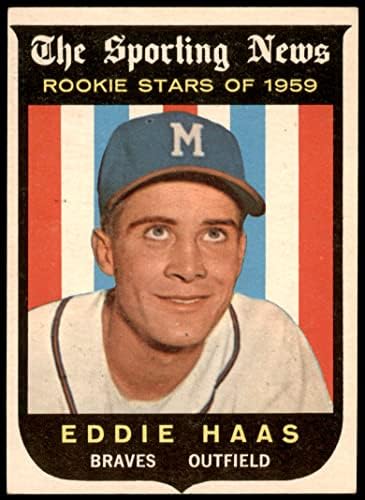 1959 Topps 126 Еди Хаас Милуоки Брейвз (Бейзболна картичка) EX/MT Braves