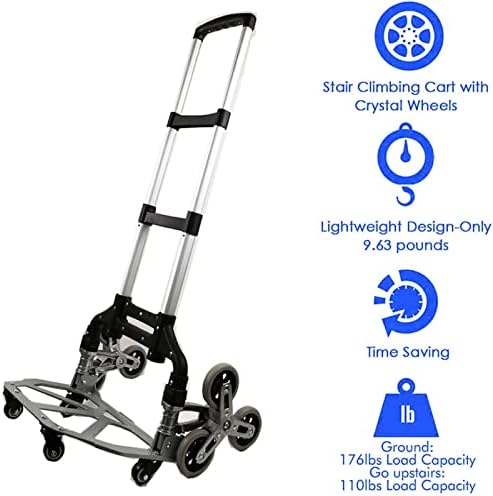 Преносима Сгъваема количка за изкачване на стълби MAHZA Small Handcart Terrain Garden Количка за превоз на товари етаж с ръчно товарене