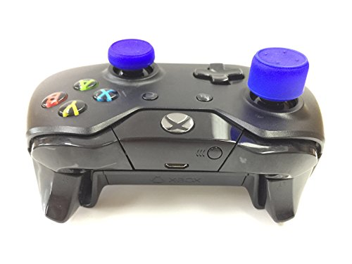 Не съдържаща пот силиконова релефна гума устойчива на плъзгане (8 дръжки) Дръжки за палеца за безжичен контролер Xbox One / One S (сини ) от E-МОДИФИКАЦИИ GAMING
