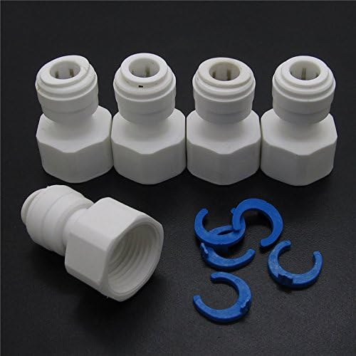 Пластмасов конектор за быстроразъемных тръби 1/2 PT (3/4) - 3/8, Бял Филтър за воден клапан RO, комплект от 5 филтри