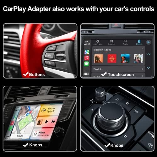 SuperiorTek 5.0 Безжичен Адаптер CarPlay за всички заводски Жични автомобили CarPlay Безжичен Ключ CarPlay за Преобразуване Кабелна, Безжична
