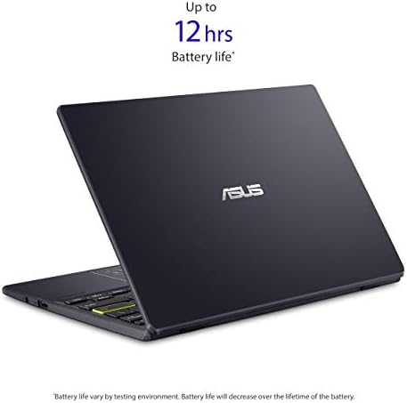 Ултра тънък лаптоп на ASUS E210 11,6 , процесор Intel Celeron N4020, 4 GB оперативна памет, 64 GB eMMC, Windows 10 Home в режим S с едногодишна поддръжка за Office 365 Personal, E210MA-DB02, Star Black