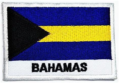 Kleenplus 1,7X2,6 инча. Багамский Флаг Нашивка Тактическа Военна Квадратна Форма На Флаг Бродирани Ленти Флаг На Страната Етикети Бродерия