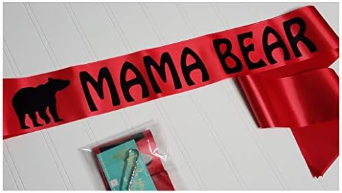 Колан за душата на Мама Baby Bear за бъдещата майка Червено-черен със Сребърна игла за регулируема закопчалка