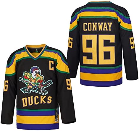 D-5 Мъжки Майк Mighty Ducks #33 Голдбърг #66 Бомбай # 96 Конуей # 99 Банкс Джърси, Мъжки Майк за хокей на лед хокей от филма S-XXXL
