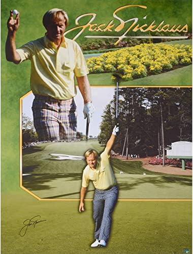 Платно Джак Никлаус 44x 33, 1986 г. с автограф от Капитана - Изкуството на голф с автограф