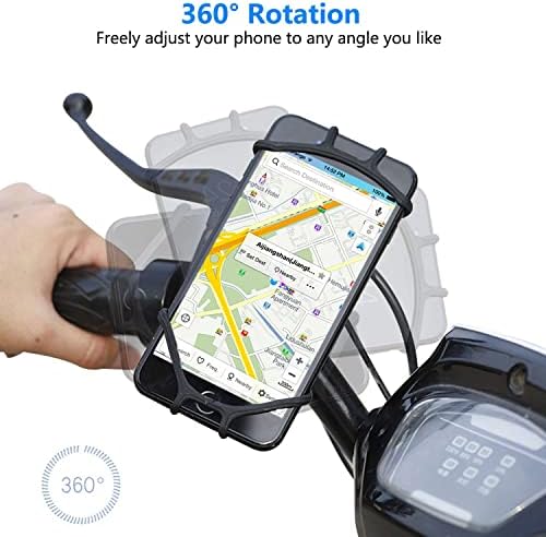 Закопчалка за номер на мотора Kinizuxi, Ротация на 360 °, Подвижни Волана стойки за телефон на вашия мотоциклет, Регулируем Силиконов