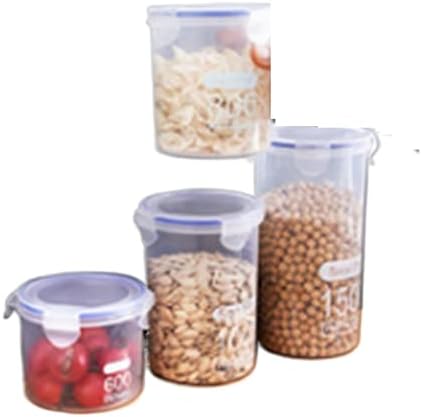 Кутия за съхранение на продукти, резервоар за съхранение на пластмасова банка за кухненско резервоар за съхранение на зърнени смеси, плътен печат (Цветно: 600 мл пот)