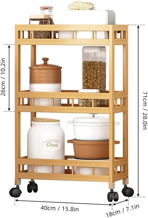 BHVXW Кошница за съхранение на 3 и 4-ярусная Кухненски рафт Кухненски кош за багаж Подвижен рафт за съхранение (Цвят: D, Размер: