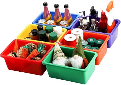 Nicunom 6 Опаковки, Кутии за съхранение на Cubby Bin, Многофункционални Пластмасови Кутии За Съхранение, Штабелируемые Организаторите