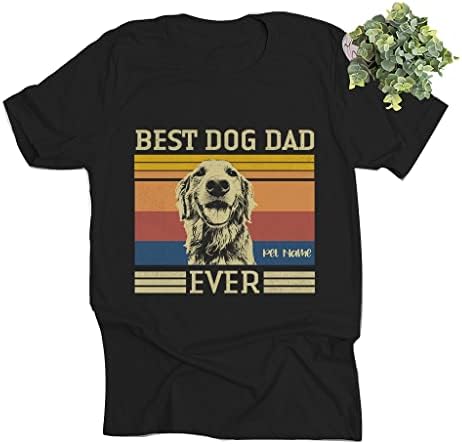 Тениска за кучета Pawarts Best Dog Dad Някога на поръчката - Подаръци за мъже за баща-Куче, Тениски с Графичен Дизайн, Мъжка Риза,