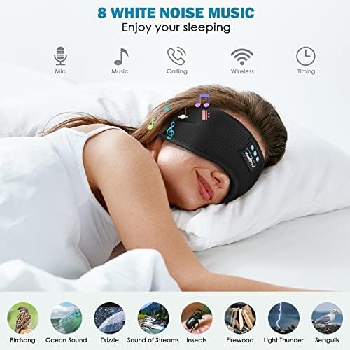MUSICOZY Слушалки за сън с бял Шум Bluetooth-Превръзка На Главата, Маска за слушалки за сън, 3D Безжичните Музикални Слушалки за сън, Слушалки от Безсъние, Йога, Офис Почивка, ?