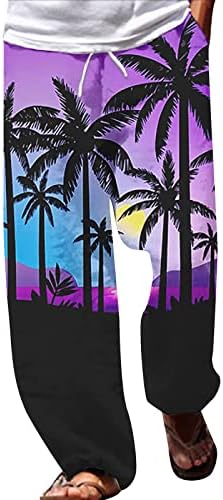 MIASHUI Мъжки Панталони с пръсти, Летни Плажни Панталони-Зреещи в стил хипи, Провиснал Хавайски Панталони за Йога в стил Бохо,