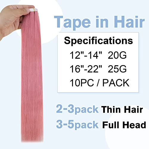【Спестете повече】 Easyouth Две опаковки дюзи за удължаване на косата от истински човешки коси # 2 и # 16 инча, розово