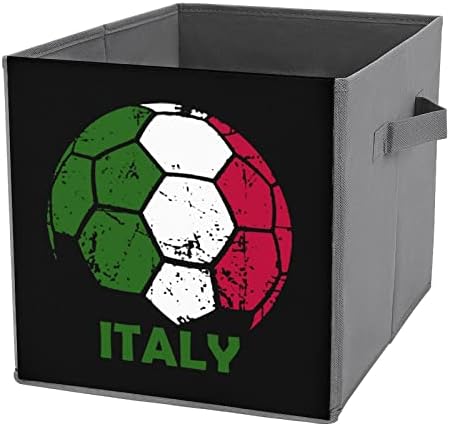 Италиански Флаг Футбол Футболни Сгъваеми Кутии За Съхранение На Кубчета Организатор На Модни Тъканни Кутии За Съхранение На Вмъкване Кубични
