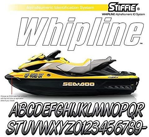 STIFFIE Whipline Прозрачни/Черни 3 Буквено-Цифрови Регистрационни Идентификационни Номера, Стикери, Стикери за Лодки и Лични Плавателни