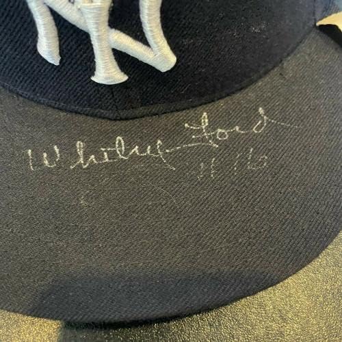Бейзболна Шапка С Автограф Уайти Форд 16, Неподправена Детска Модел на Ню Йорк Янкис, JSA - Шапки MLB С Автограф