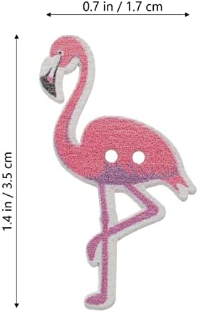 Sewroro 50шт Копчета с Фламинго САМ Дървени Копчета Животни Копчета за Шиене Тъканната чанти Бижута (Розов)