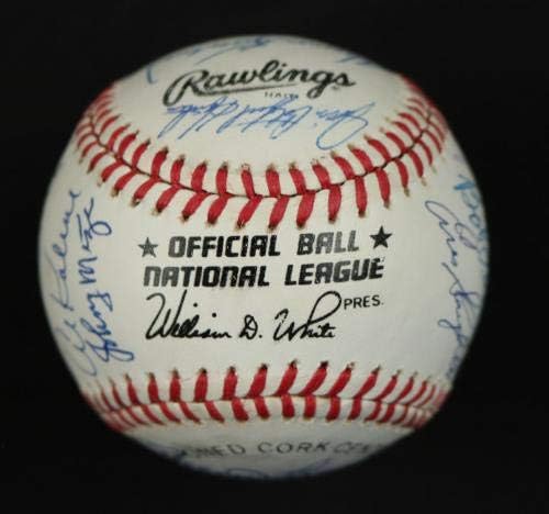 Ница Бейзбол Зала на Славата с множество Автографи на 24 Sigs Уили Старджелл Хармън Киллебрю - Бейзболни топки С Автографи