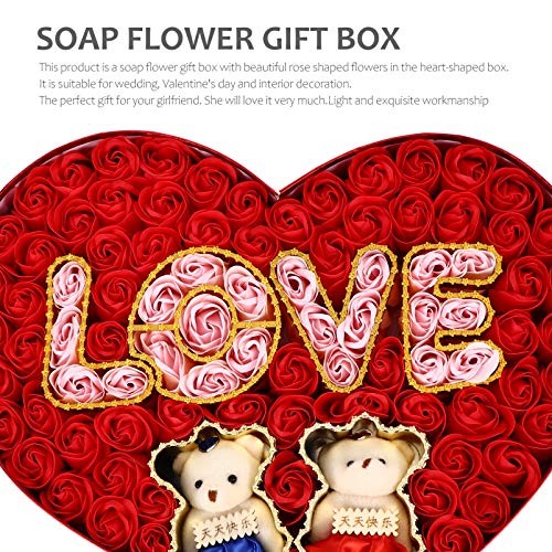NUOBESTY Rose Petal Love Heart Rose Сапун с Цветен Аромат на Сапун за Вана с цветни Листенца на Рози Сапун Цвете Кутия за Декоративни Сапуни