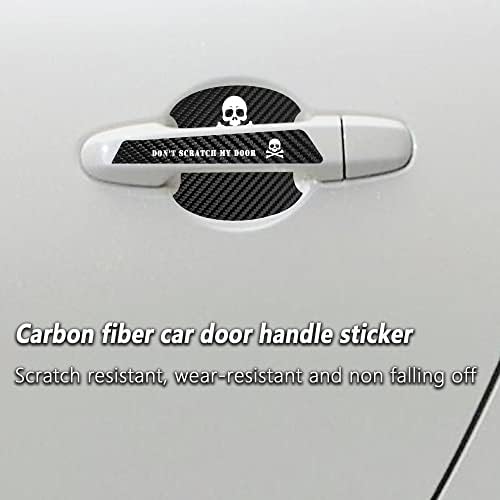 NHHC 12 бр. Защита на вратата на колата е от въглеродни влакна от надраскване, Защитно фолио за автоматично дръжката на вратата,