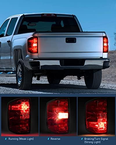 Задна светлина Nilight от страна на водача при събирането на за 2014 2015 2017 2018 2019 Chevy Silverado 1500 2500HD 3500HD 2015-2019 GMC Сиера 3500HD 2019 Silverado 1500LD Задна светлина в стил OE, гаранция 2 г.