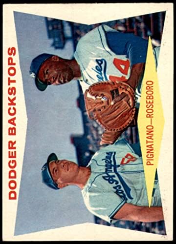 1960 Топпс 292 Dodger Бэкстопы Джо Пиньятано/Джон Розборо Лос Анджелис Доджърс (Бейзбол карта) EX/Mount Доджърс