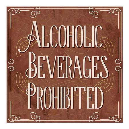 CGSignLab | Стикер на прозореца Алкохолни напитки са забранени - Викторианската картичка | 16 x16