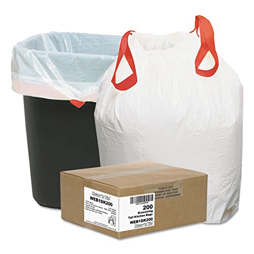 Здрави торби за боклук от гексеновой смола Webster Industries Draw-N-Tie (200 броя в опаковка), 13 литра