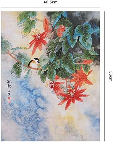 Комплект за бродерия на кръстат бод Xiu Crafts - Harmalapassionflowers | 2031202 | 25 x 20 Художник на Източна живопис - Лин Юнг-мин и 16