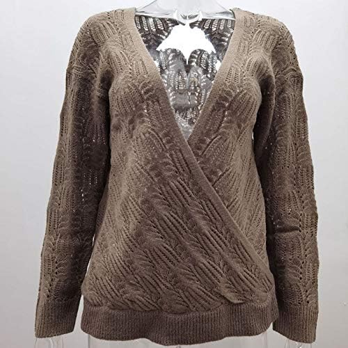 pimelu Пуловер с V-образно деколте, Дамски Пуловер с дълги ръкави, Блузи с дълъг ръкав, Пуловер С V-образно деколте, Пуловер
