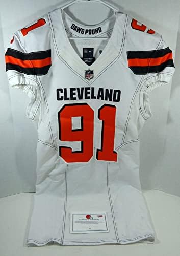 2015 Cleveland Browns Ифиади Оденигбо №91, Издадени от Бялата фланелка за игри 42 772 - Използваните тениски за игри NFL Без подпис