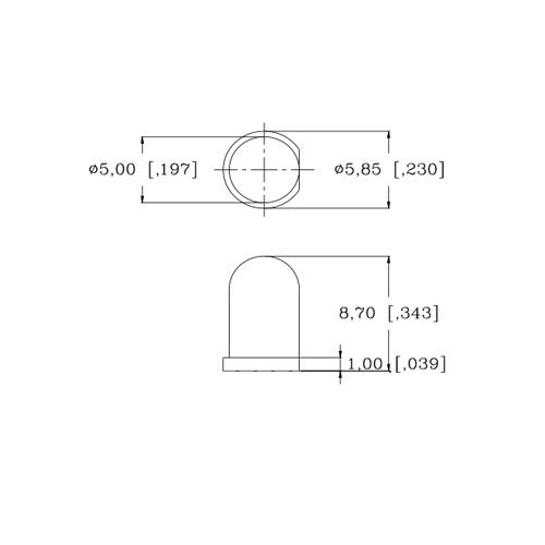 5 mm 6 В Предварително свързан кехлибар-оранжев светодиод - сверхяркий (3, 4, 5, 6, В) (опаковка от 5 броя)