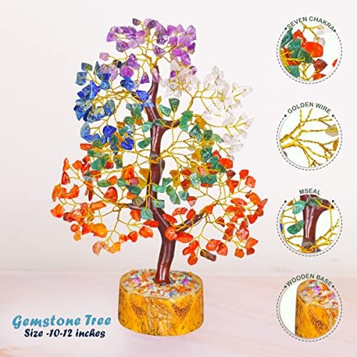 Дърво Чакра - Кристалното Дърво - Дървото на Скъпоценни камъни - Декор на фън шуй - Кристалното Дърво Бонзай - Кристал
