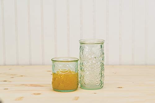 Стъклена чаша Amici Home от италиански рециклирани зелена фрутты (плод), 12 унции, комплект от 6