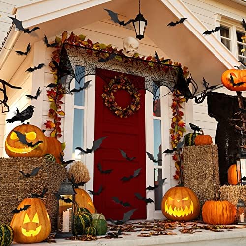 Набор от декоративни елементи за дома за Хелоуин, Начало Декор за Хелоуин с Настолни Бегълци от Паяжината и Завързана Кръгла