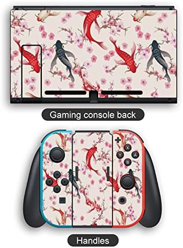 Японски Етикети Koi Fish Cherry Blossoms, Стикер на Защитен Филм, Персонални Стикер с Пълна Обвивка, която е Съвместима с Nintendo