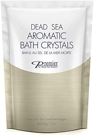 Сол от Мъртво море с кристали ароматна сол за вана Premier в опаковка от 3-500 г / 17 течни унции всяка Меко средство за почистване на кожата от токсини, сертифицирано естес