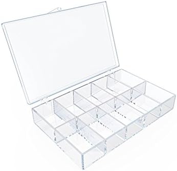Прозрачна пластмасова кутия за панти с 10 отделения (Много малки отделения) - 8 кутии в опаковка