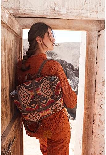 Дамска Чанта-раница от Естествена кожа Myra Bag в западен стил - Принт в стил бохо