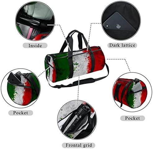 MaMacool Флаг на Италия Зелено Бяло Червено Дамска Чанта През Рамо Холщовая Пътна Чанта за Фитнес, Спортни Танци, Пътуване Weekender