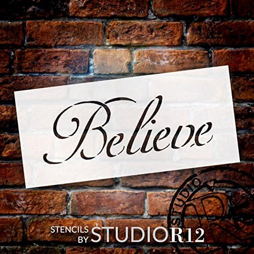 Шаблони Believe от StudioR12 | за многократна употреба шаблон от Mylar | Раскрасьте Странично Дървен Знак | Направи Декор за дом в селски