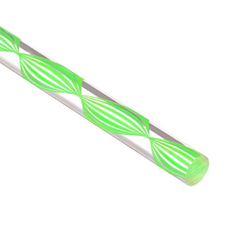 uxcell Акрилни Кръгла Пръчка с Диаметър 1/4 от инча на Дължина 10 См, Спирала Зелена Линия, Твърда Пластмаса има течаща Пръчка PMMA 2 елемента