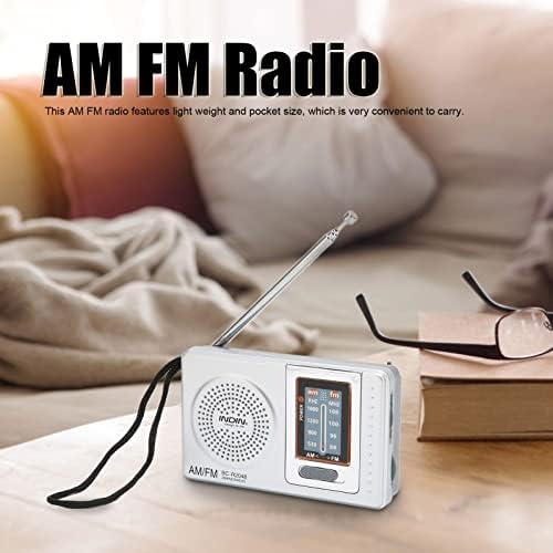 Мини Радио приемник, Джобен радиоприемник на батерии тип АА, с дълга антена, Джобен Радио AM FM, Лесна настройка през нощта, Компактен
