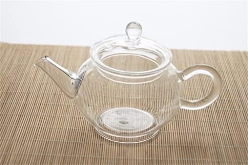 SDFGH Стъкло Високо Съпротивление 250 мл стъклен чайник на Голяма Прозрачна Кана Цвете Чай Набор от Puer Чайник Офис Домашен